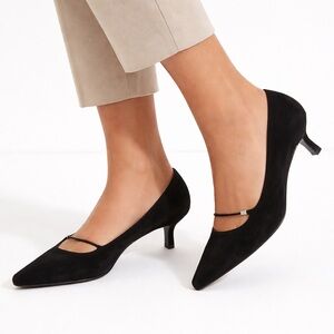 Stuart Weitzman Crystal Embellished Satin Kitten Heel Pumps Women’s Size 9.5